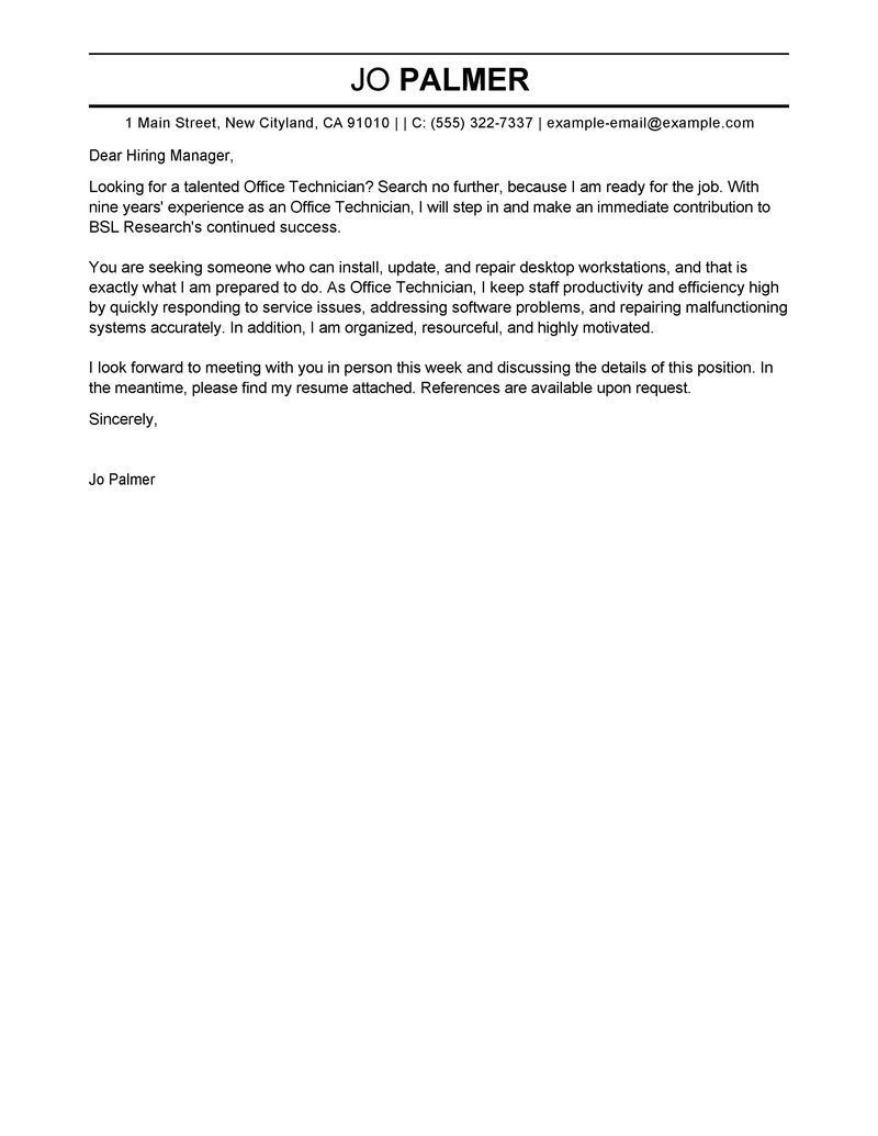 Solar Installation Technician Cover Letter February 2021
