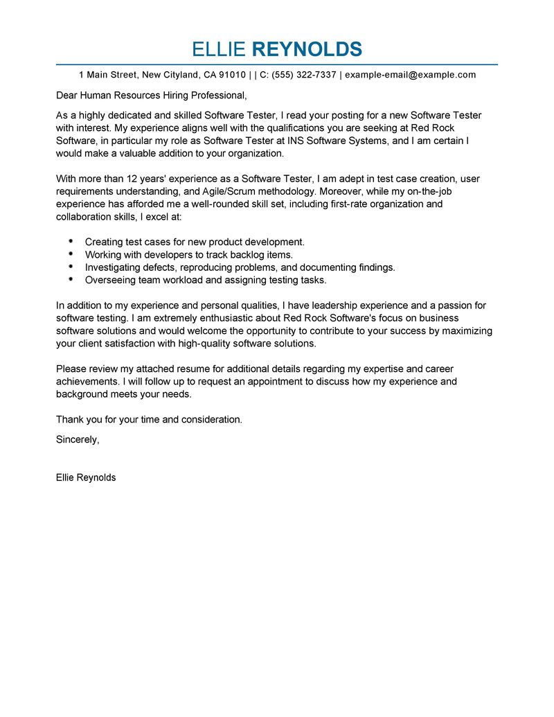 Career break cover letter template