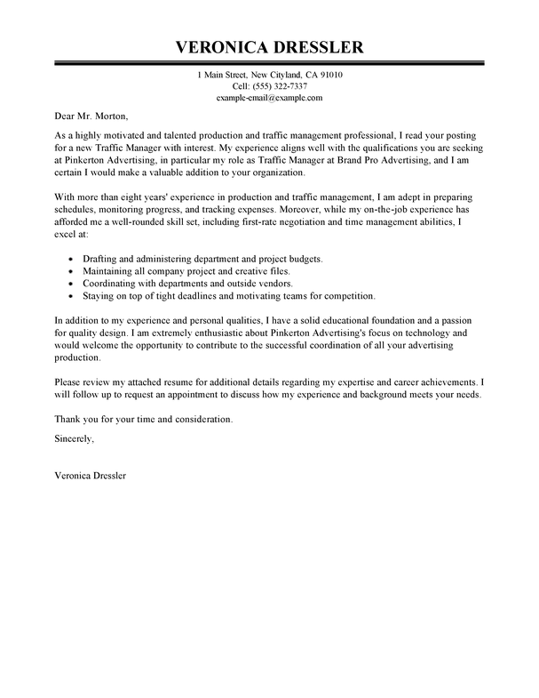 Excellent brand management cover letter