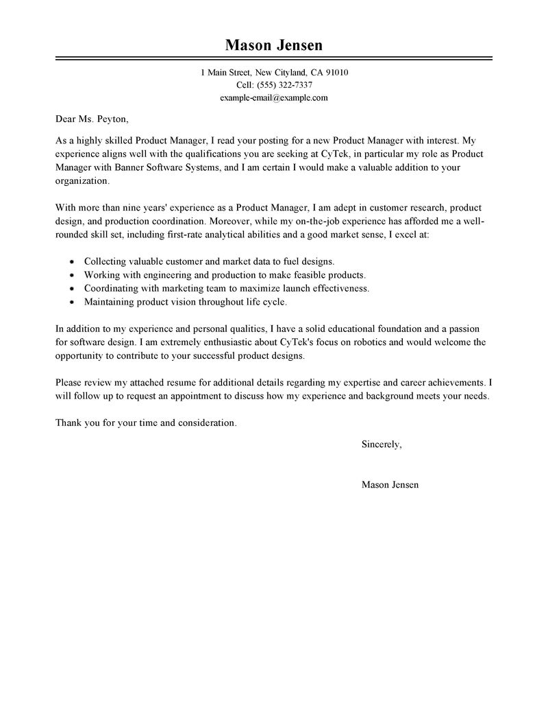 Online marketing manager cover letter examples