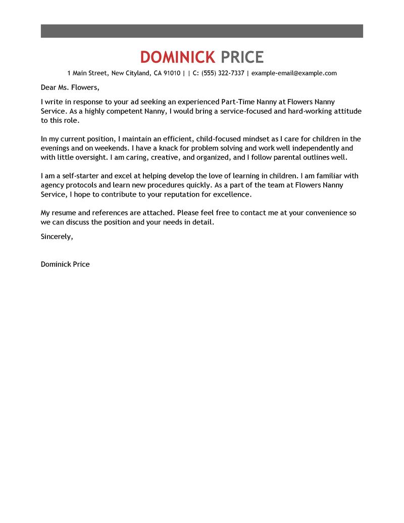 cover letter for a nanny agency cover letter for a nanny agency