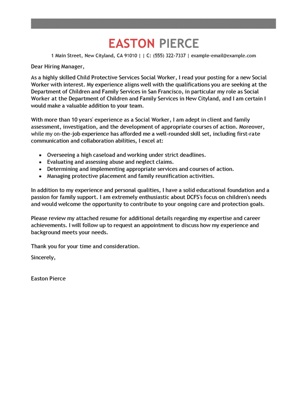 Social service director cover letter