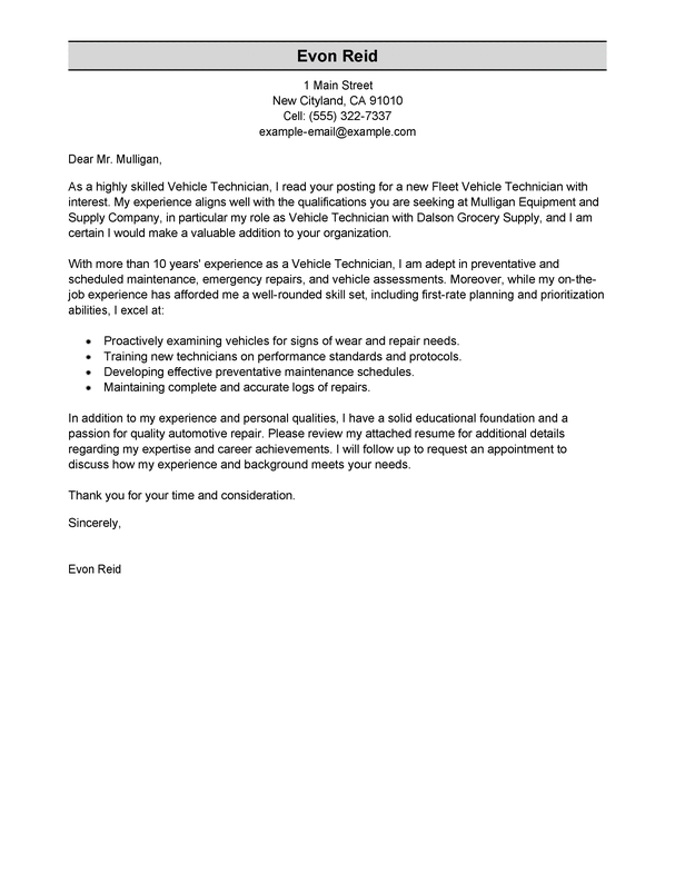 Transport Technician Cover Letter best transportation automotive technician cover letter exles livecareer Transport Technician Cover Letter best transportation automotive technician cover letter exles livecareer