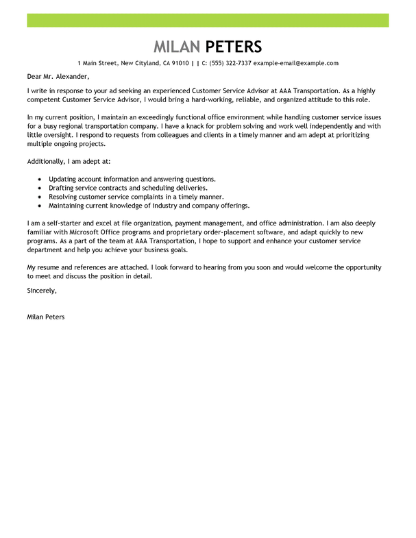 resume cover letter service