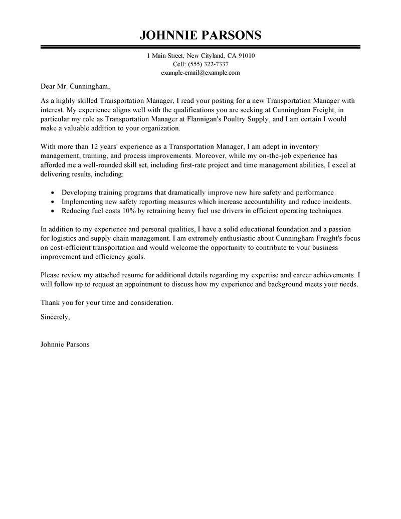 job cover letter sample for resume
