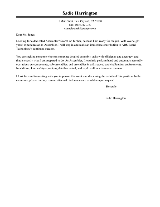 example of simple cover letter for resume