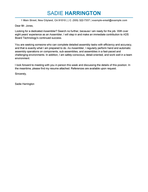 assembler cover letter