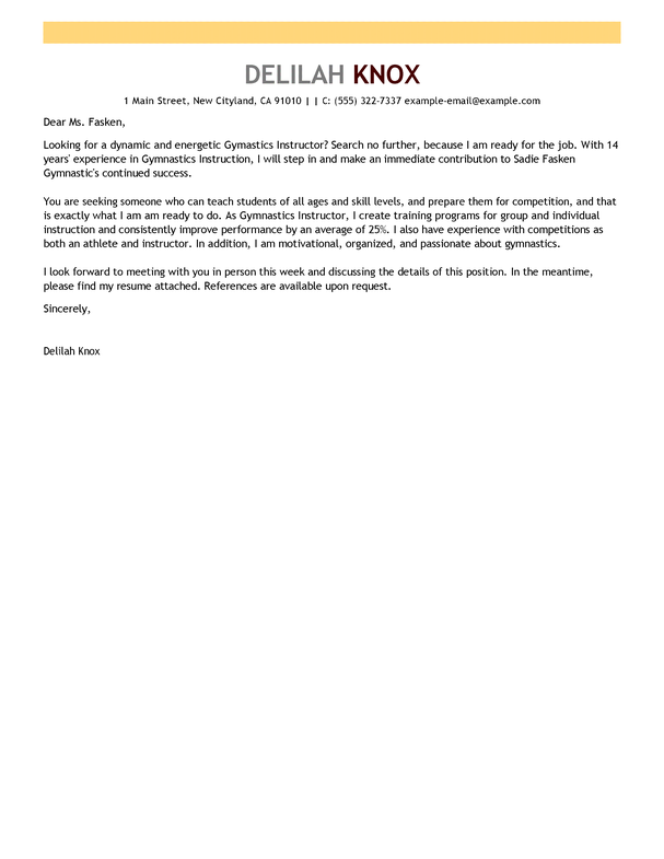 pe teacher cover letters