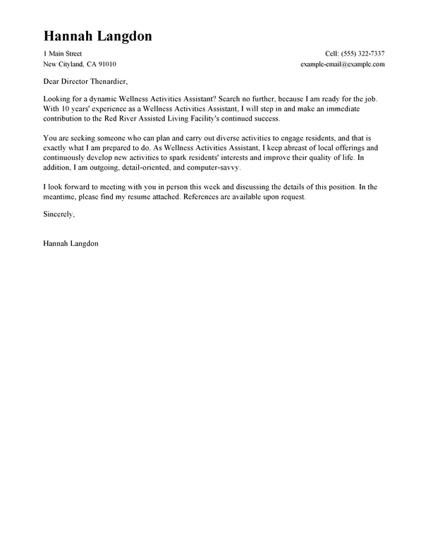 assistantship cover letters