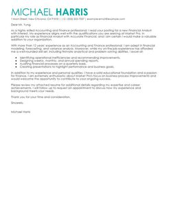 Sample cover letter for internship accounting