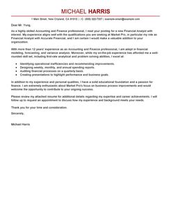 Cover letter resume accounting