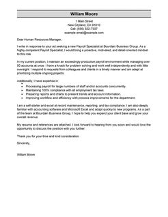 payroll cover letter
