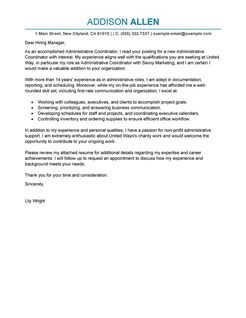 best administrative coordinator cover letter examples administrative specialist cover letter