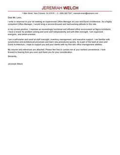 sample medical office manager cover letter