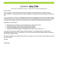 Service engineer cover letter examples