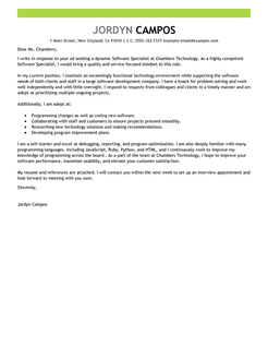 tech support cover letters