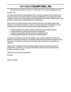 cover letter icu nurse