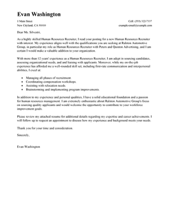 Cover letter for recruitment company