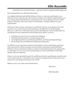 Senior software engineer sample cover letter