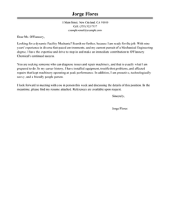 Best Entry Level Mechanic Cover Letter Examples | LiveCareer