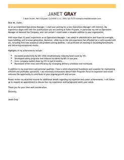 Example of a business cover letter