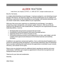 Example cover letter for account executive position