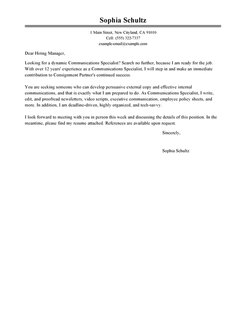 Cover Letter Examples