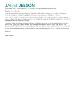 cover letter for care assistant job