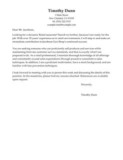 Retail Cover Letter Examples Retail Cover LetterTraditional Design