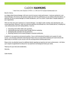 Best General Manager Cover Letter Examples | LiveCareer