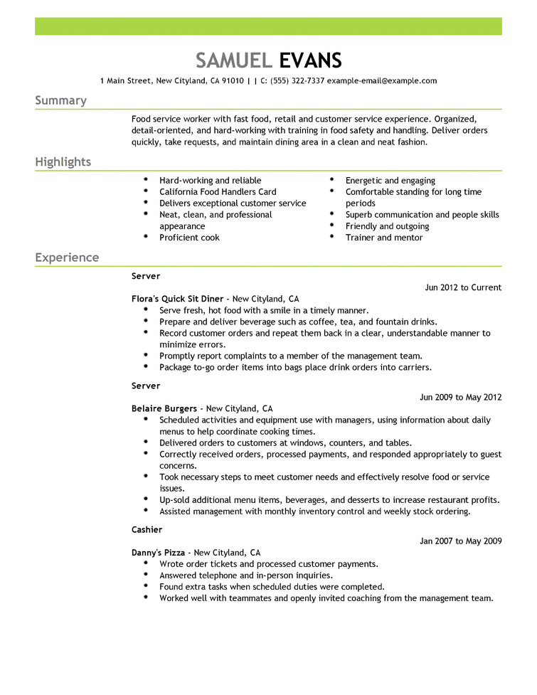 Example Resume Layouts Choose