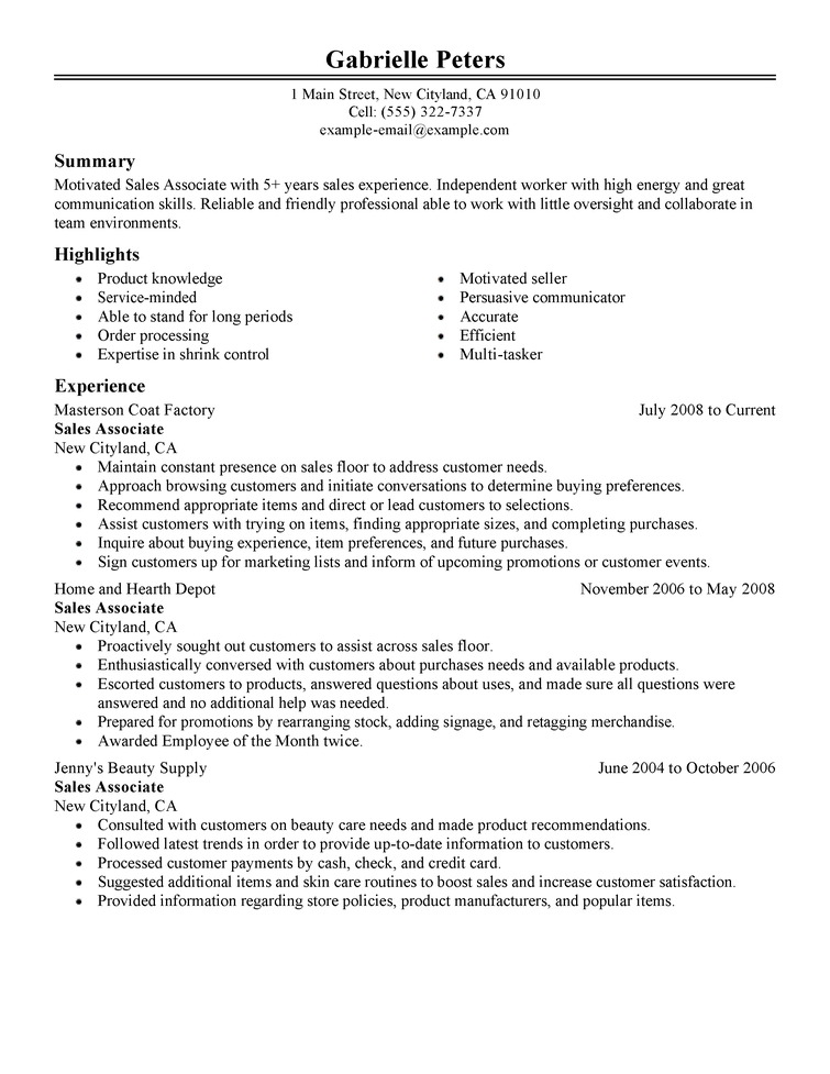 Resume writing examples