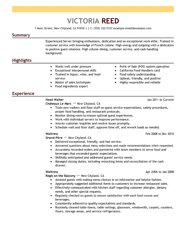 Examples Of The Resume Choose