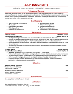 Free examples of a professional resume