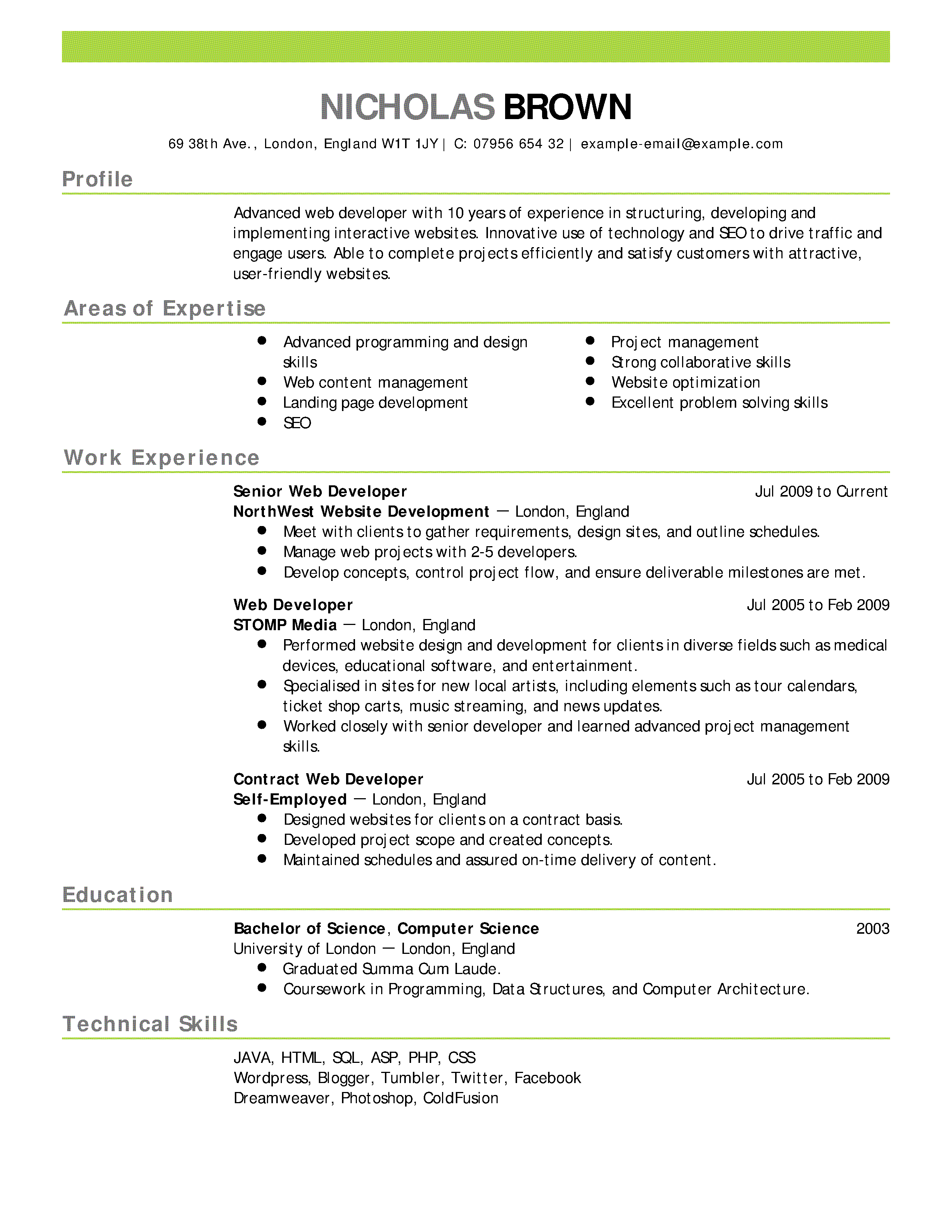 Resume Example For Jobs 