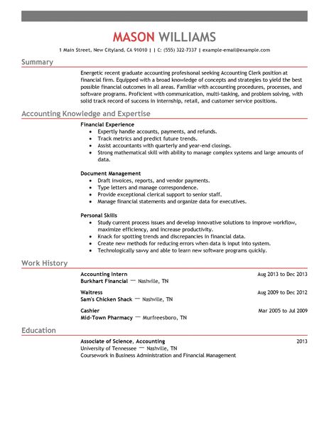 sample cover letter for accounting clerk