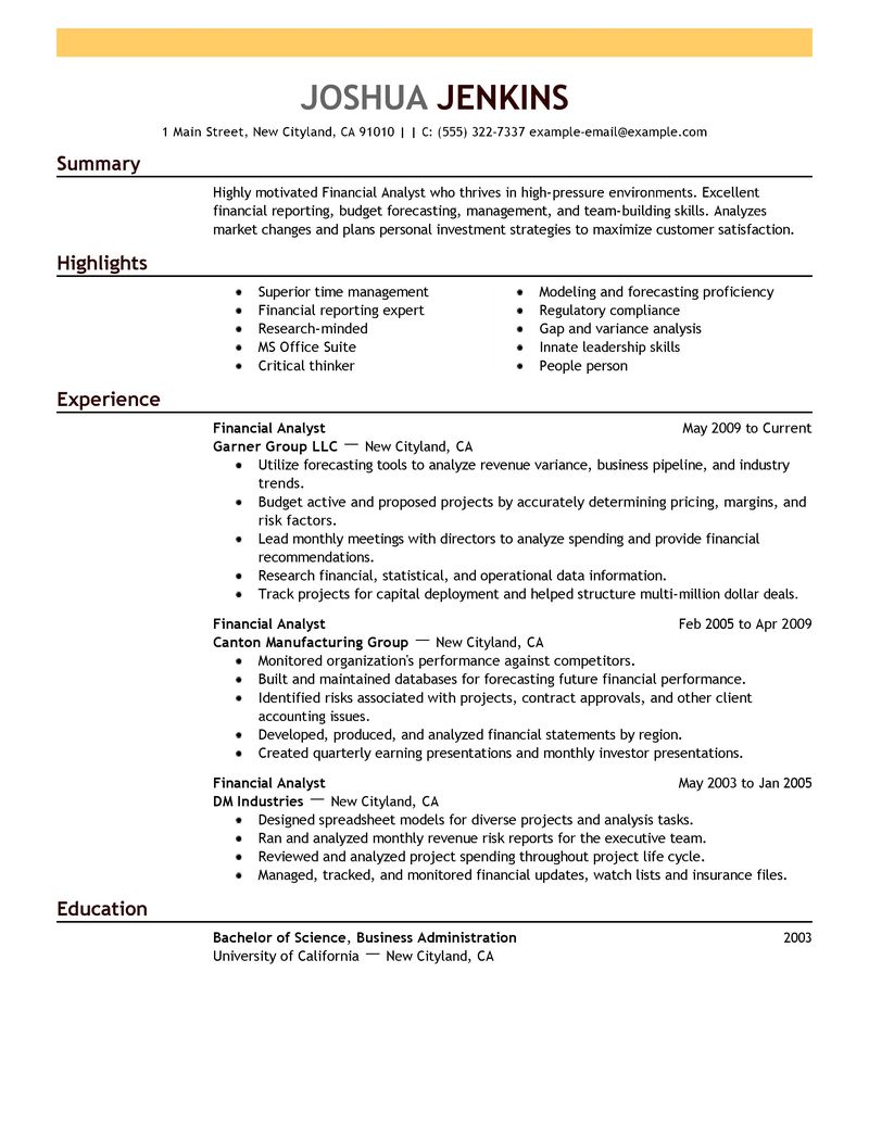 Eye-Grabbing Analyst Resumes Samples | LiveCareer