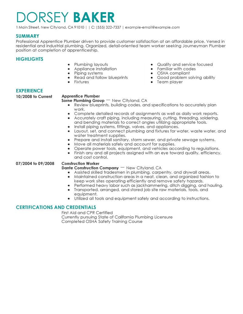 Construction drywall resume