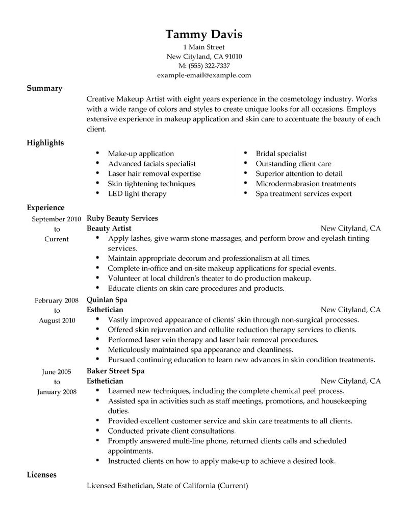 Artist Resume Template Free from www.livecareer.com