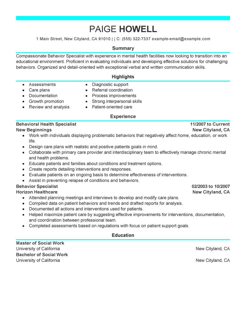 Intervention specialist cover letter sample