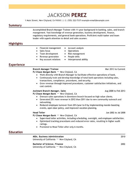 management trainee resume