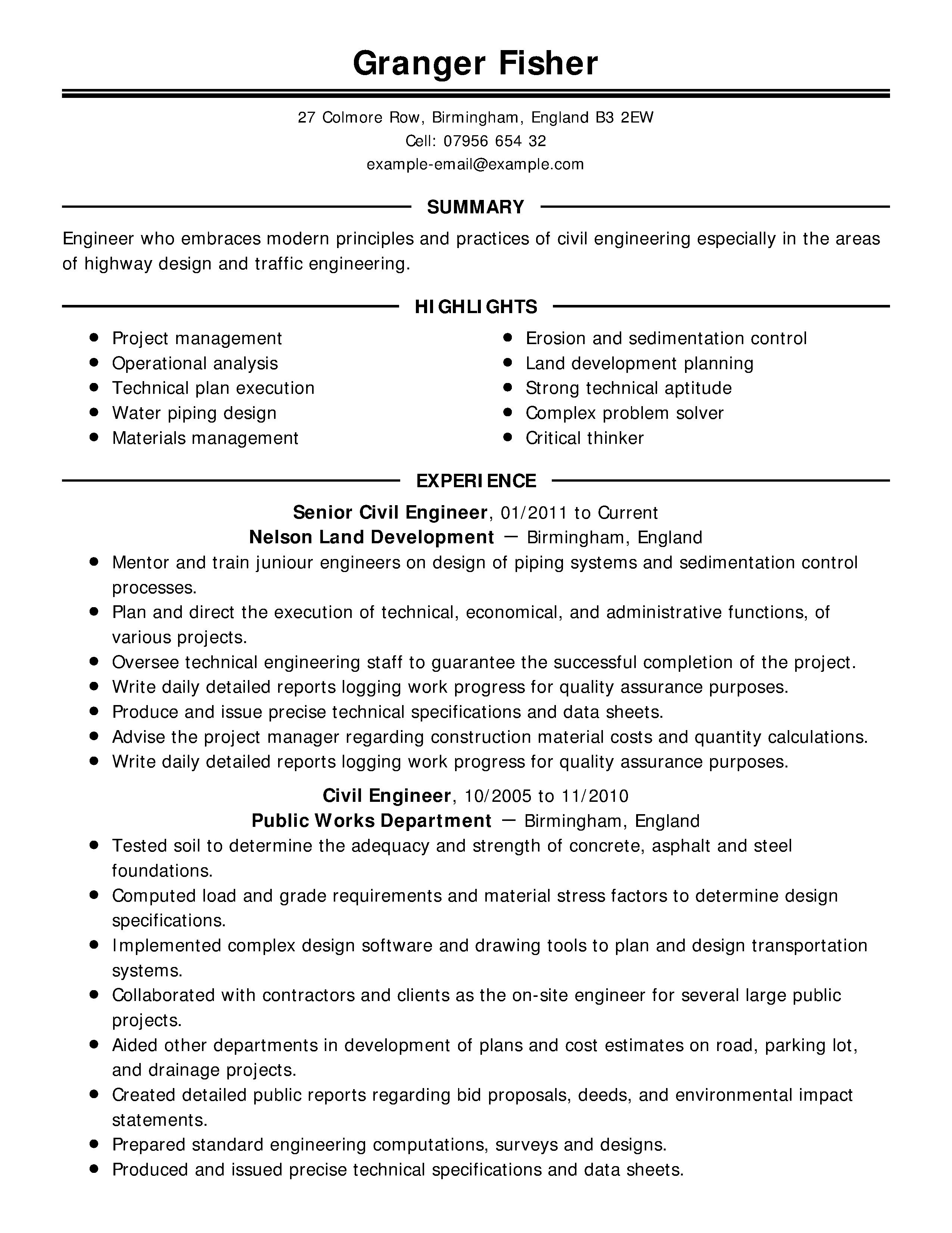 Resume young engineer