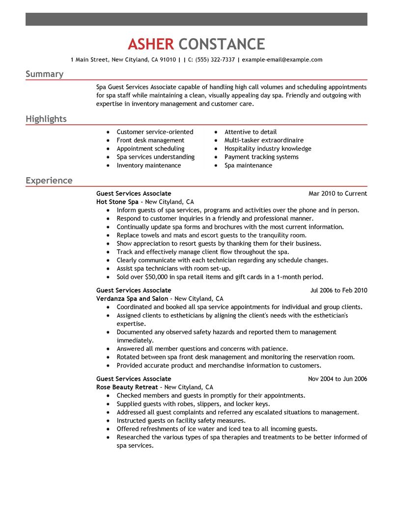 customer service associate resume
