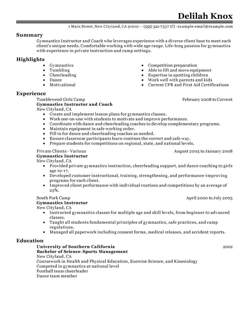 contract trainer resume