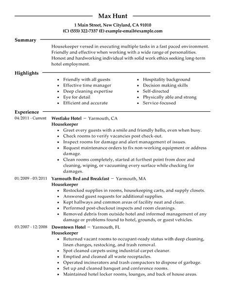 Hospitality resume keywords