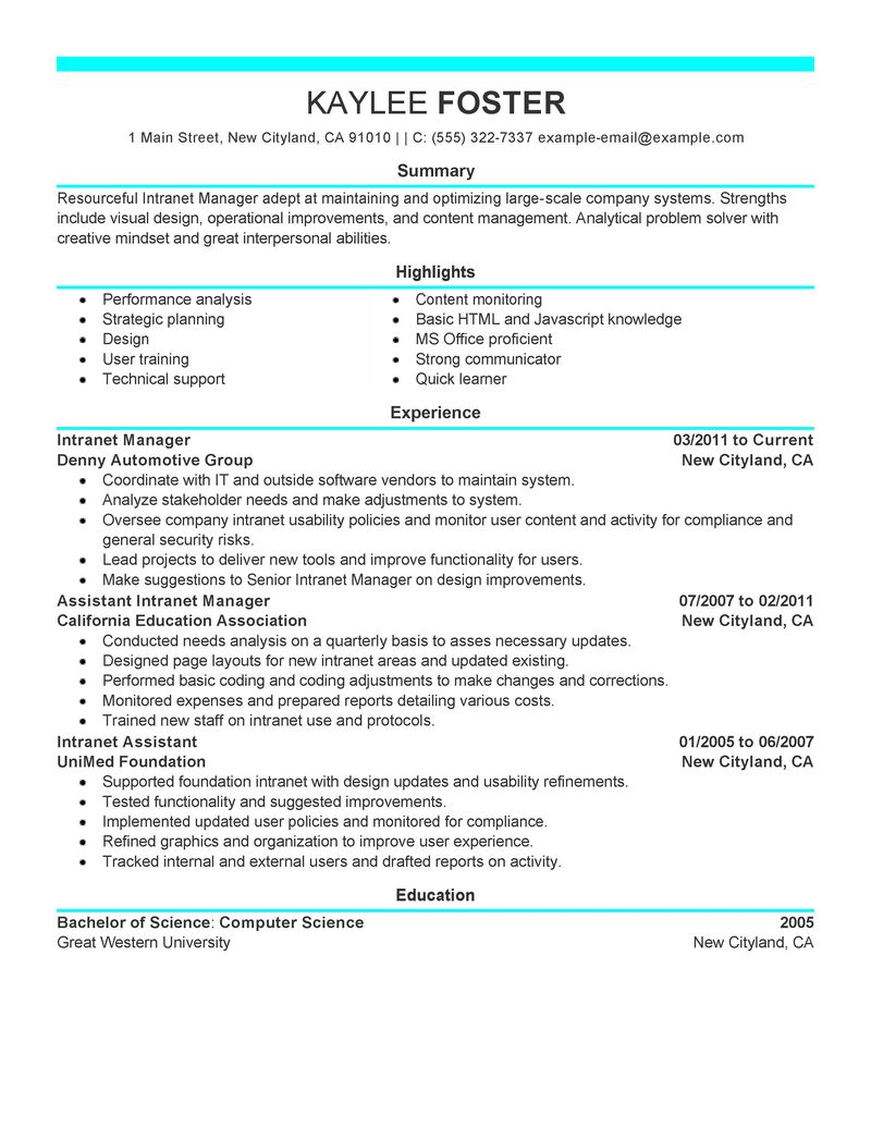 content developer resumes