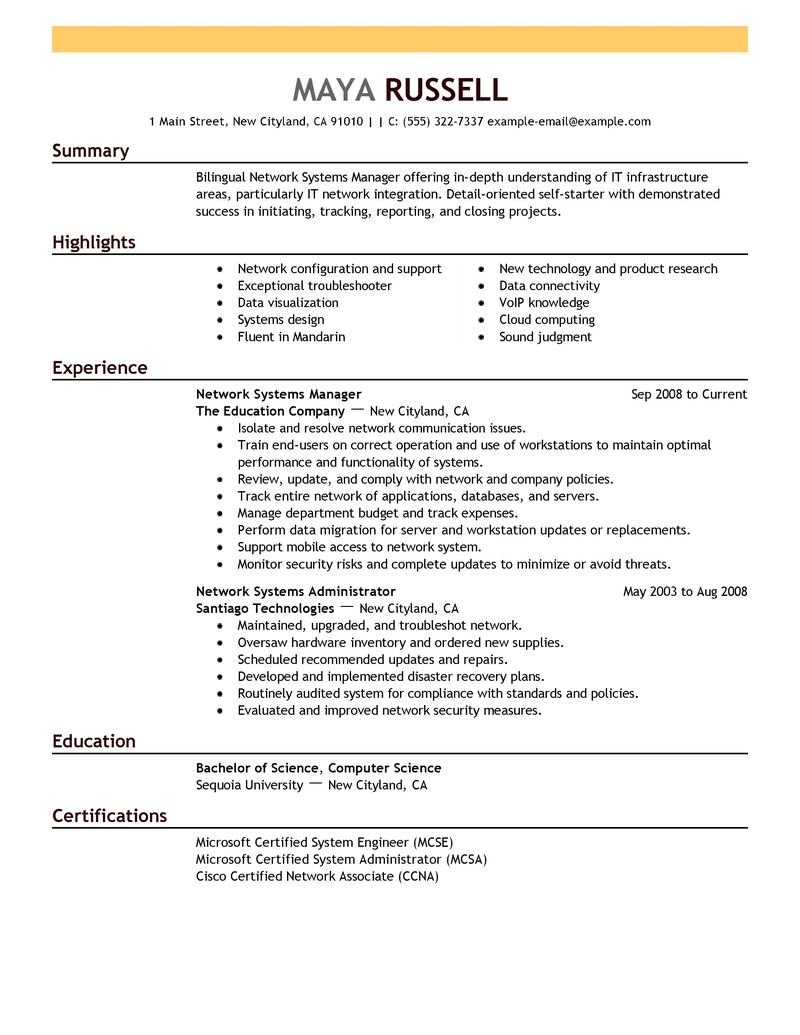 network manager resume