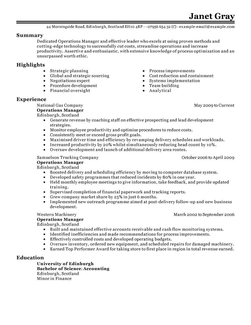 Resume sample video store manager