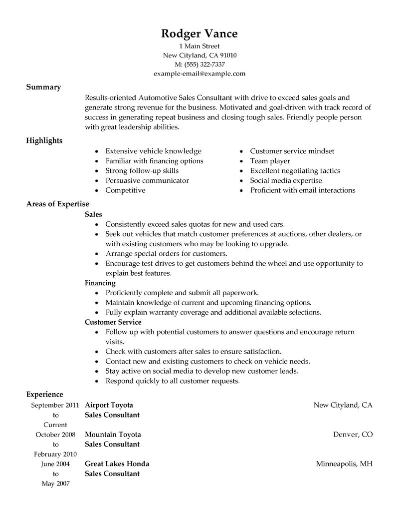sle resume for car sales consultant best sales consultant resume exle livecareer sle resume for car sales consultant best sales consultant resume exle livecareer