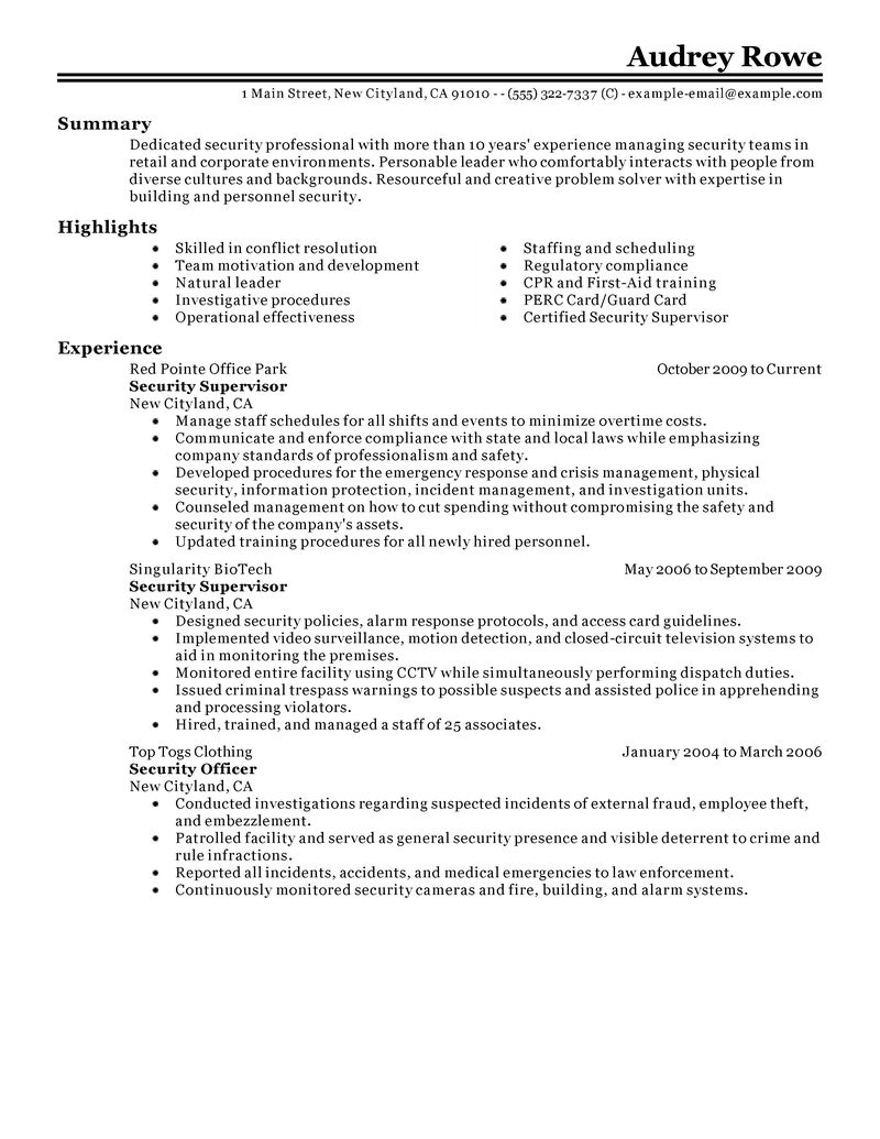 Sample resume for foreman